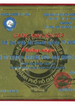 Chứng Nhận Hội Viên Hiệp Hội Doanh Nghiệp TPHCM 2010