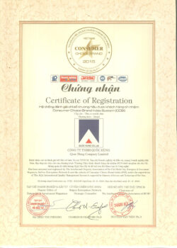 Chứng Nhận Thương Hiệu Được Khách Hàng Tín Nhiệm 2015