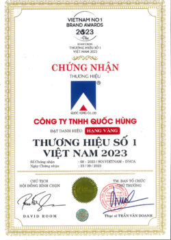 Chứng Nhận Quốc Hùng Đạt Thương Hiệu Số 1 Việt Nam 2023